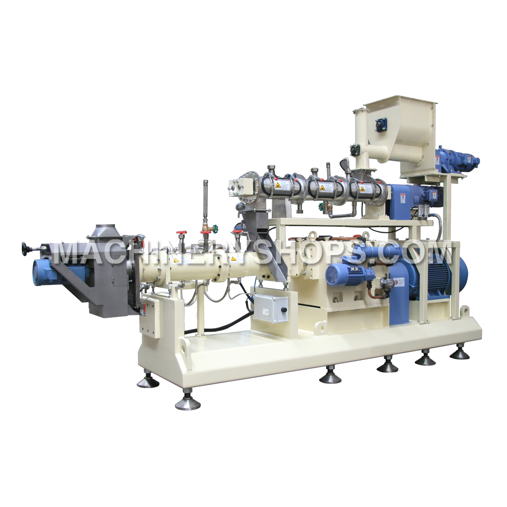 Aquafeed twin screw extruder